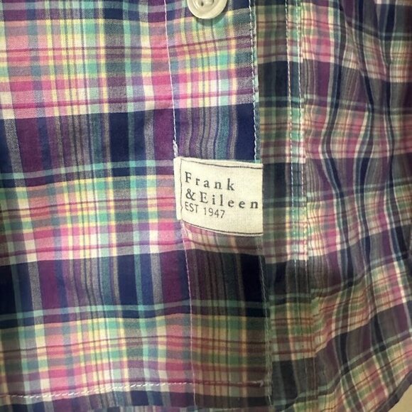 Frank & Eileen Paul Plaid Italian Woven Cotton Button Down Classic Shirt Size M - Picture 8 of 11